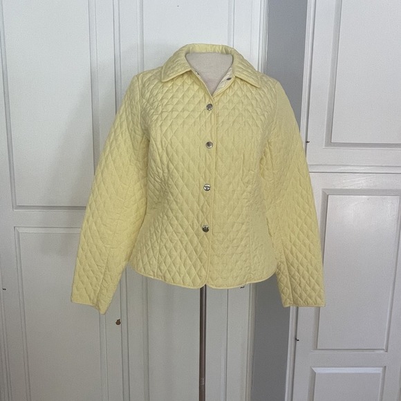Briggs New York Butter Yellow Quilted Jacket Women's Size Large - Picture 2 of 10